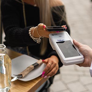 paying at restaurant with mobile