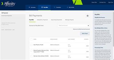 online banking screen with ill payment